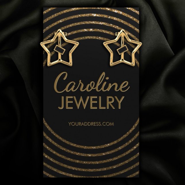 Carte De Visite Ecran d'oreille circulaire à billes d'or (Perfect for your business)