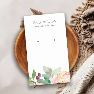 Carte De Visite Écran d'oreille couleur or rose floral