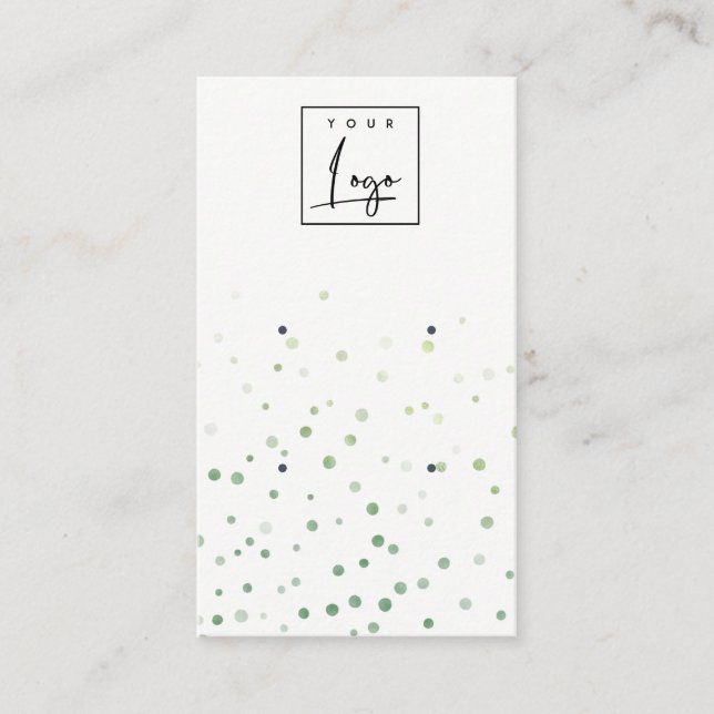 Carte De Visite Écran d'oreille du logo Confetti écocouleur verte (Devant)