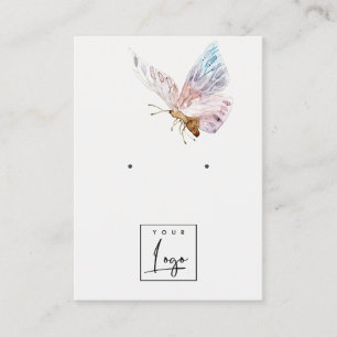 Carte De Visite Écran d'oreille du logo de papillon Aqua Blush Dr