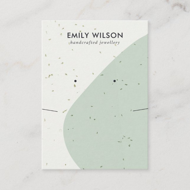 Carte De Visite Écran d'oreille en céramique Pale Green Wave (Devant)