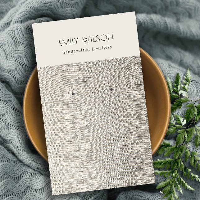 Carte De Visite Écran d'oreille en cuir de perle d'argent (Créateur téléchargé)