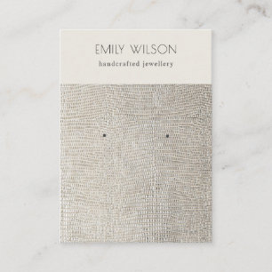 Carte De Visite Écran d'oreille en cuir de perle d'argent