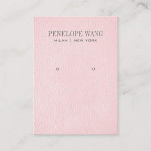 Carte De Visite Écran d'oreille en cuir rose pâle