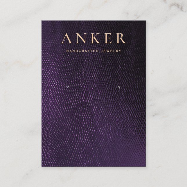 Carte De Visite Écran d'oreille en cuir violet cool (Devant)