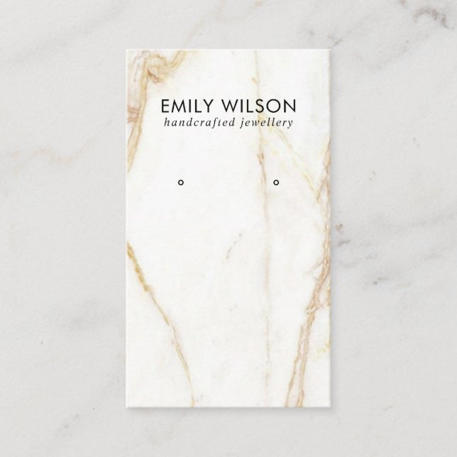 CARTE DE VISITE ÉCRAN D'OREILLE EN MARBRE DE CALACATTA TEXTUR STUD (Devant)