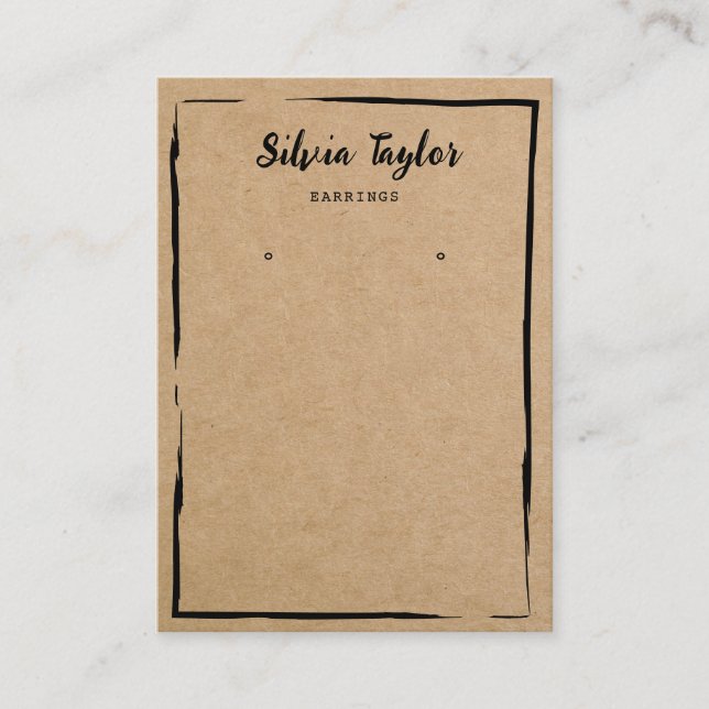 Carte De Visite écran d'oreille en papier d'artisanat minimal ajou (Devant)