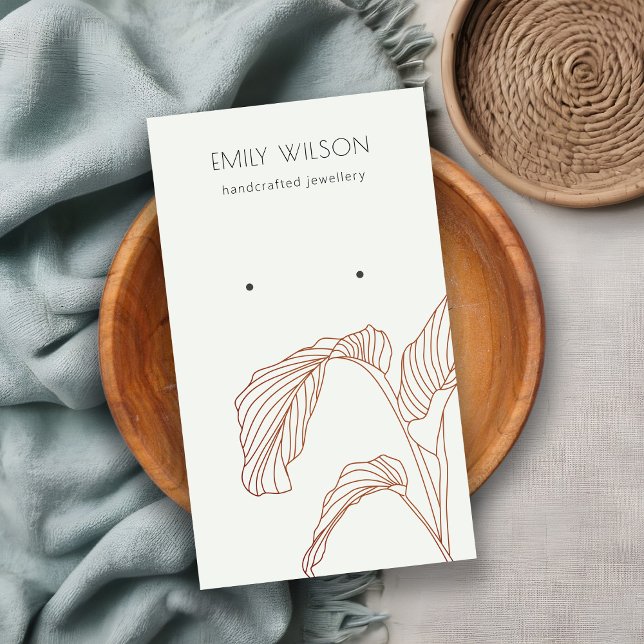 Carte De Visite Écran d'oreille en terre cuite Palm feuilleté (Créateur téléchargé)