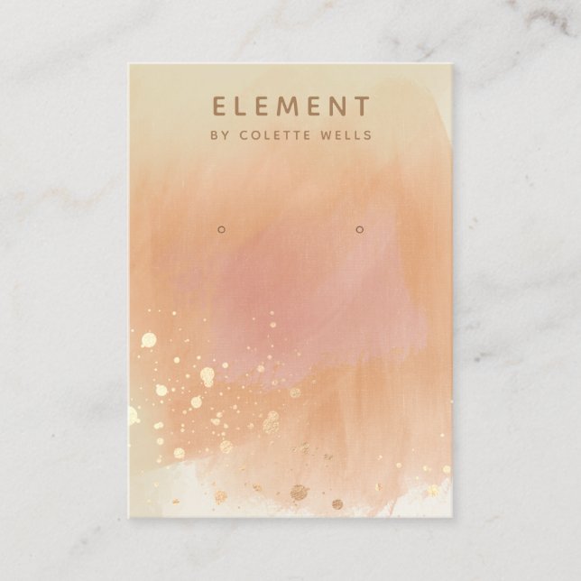 Carte De Visite Écran d'oreille Gold Splats Terracotta (Devant)