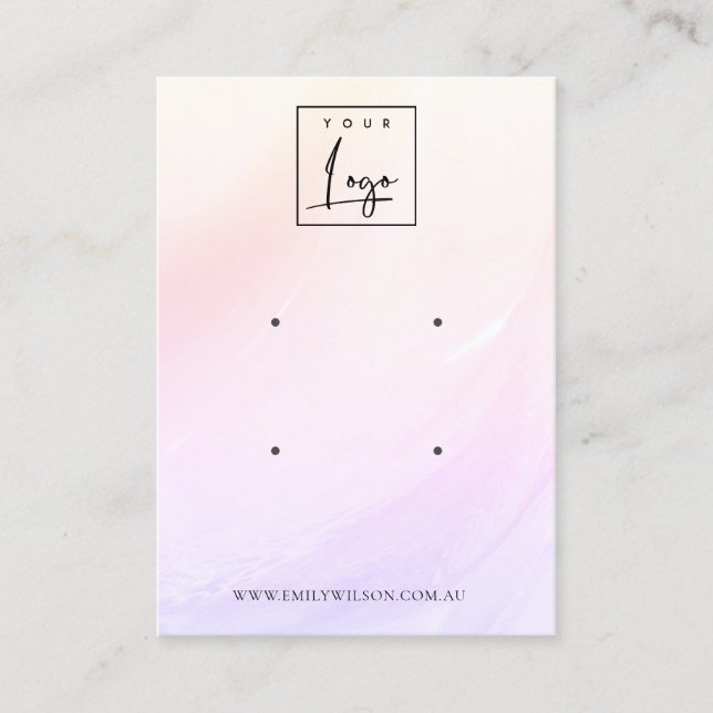 Carte De Visite Écran d'oreille Lilac Blush Wave Hologram Logo 2 (Devant)
