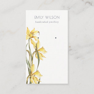 Carte De Visite Écran d'oreille mignon Jaune Daffodil Floral