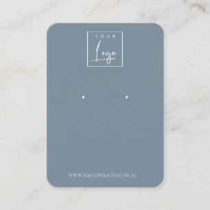 Carte De Visite Écran d'oreille minimal simple bleu sombre