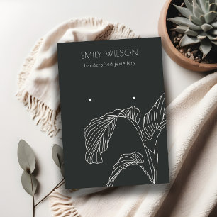 Carte De Visite Ecran d'oreille noir blanc feuille de palme