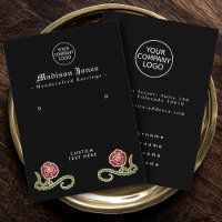 Écran d'oreille noir gothique minimal Rose à épine