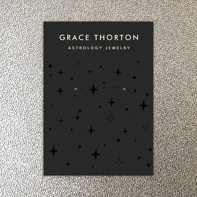 Carte De Visite Écran d'oreille noir Zodiac Celestial Star (Créateur téléchargé)