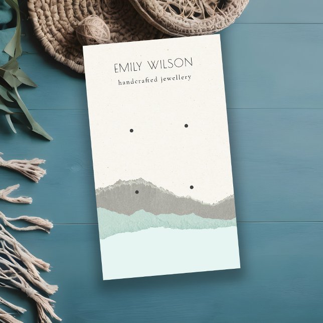 Carte De Visite Écran d'oreille Pastel Aqua Kraft (Créateur téléchargé)