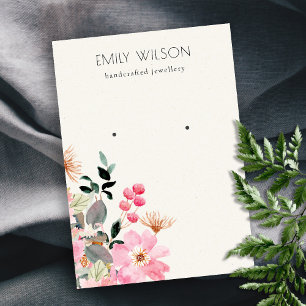 Carte De Visite Écran d'oreille Pastel Blush Rose Floral Bunch