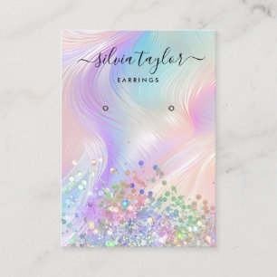 Carte De Visite Écran d'oreille pastel holographique moderne