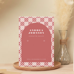 Carte De Visite Écran d'oreille Pastel Red Mid Century moderne Arc