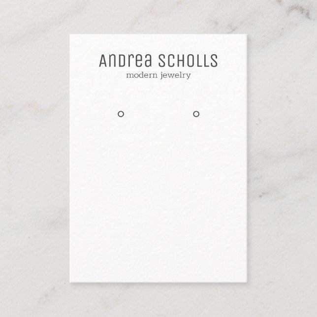 Carte De Visite Écran d'oreille pour bijoux moderne (Devant)