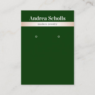 Carte De Visite Écran d'oreille Rose vert or rayé bijoux