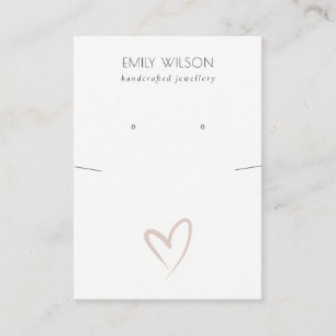 Carte De Visite Écran d'oreille simple de collier coeur transpare