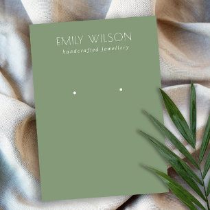 Carte De Visite Écran d'oreille vert moisi simple minimal