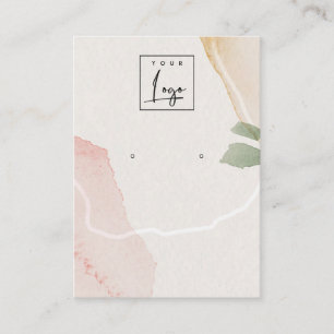 Carte De Visite Écran du logo Abstrait Earthy Blush Stud