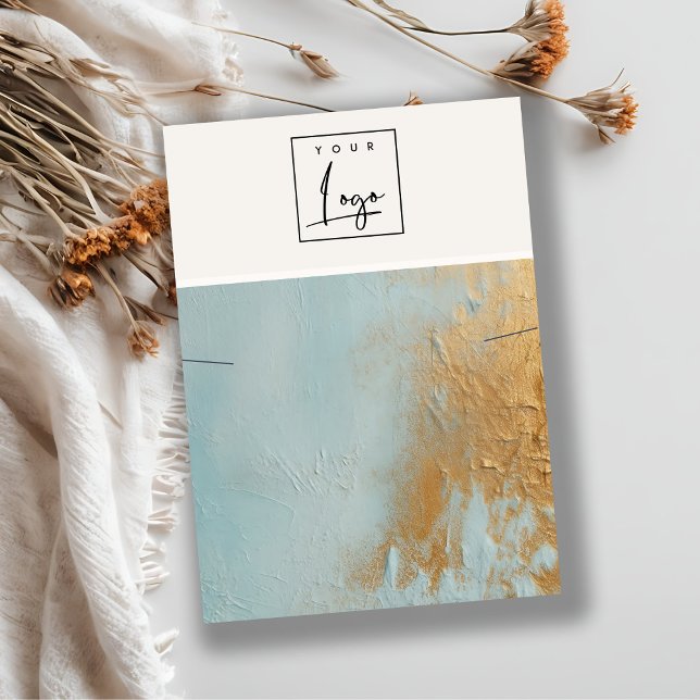 Carte De Visite Écran du logo de peinture à l'huile bleue (Créateur téléchargé)