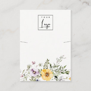 Carte De Visite Écran du logo du collier Lilac Fleur sauvage jaune