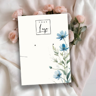 Carte De Visite Écran du logo du Fleur sauvage bleu