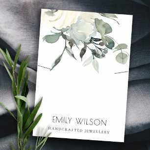 CARTE DE VISITE ÉCRAN FLEURI BLANC EN IVOIRE DOUX