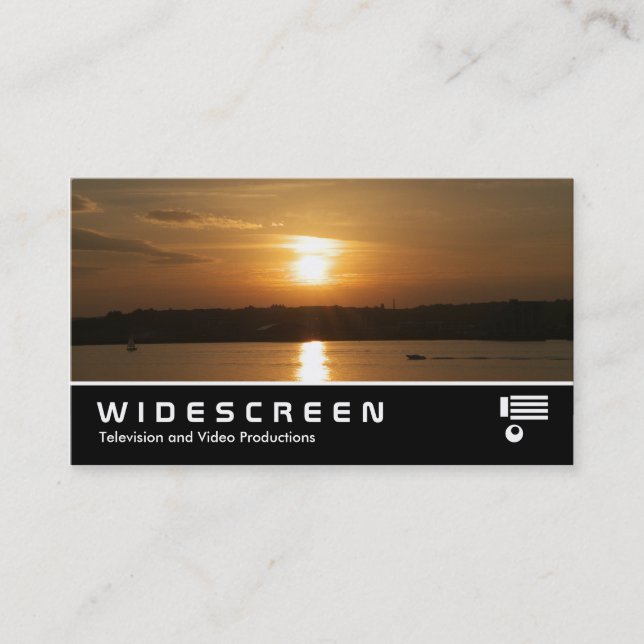 Carte De Visite Écran large 360 - Coucher de soleil sur Cardiff Ba (Devant)