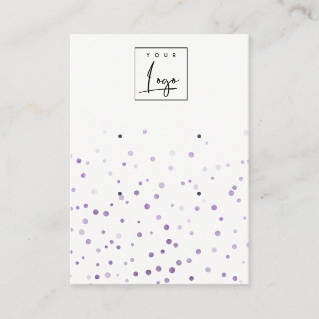 Carte De Visite Ecran Lilac Aquarelle Confetti 2 Écran Écran (Devant)