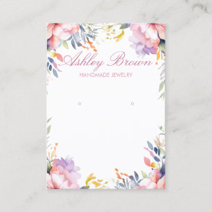 Carte De Visite Écran Pastel Aquarelle Floral Bijoux