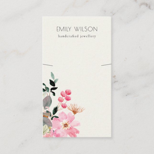 Carte De Visite Écran Pastel Blush Rose Floral Bunch Collier (Devant)