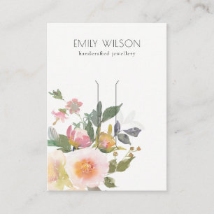 Carte De Visite Écran Pastel Blush Rose Floral Bunp