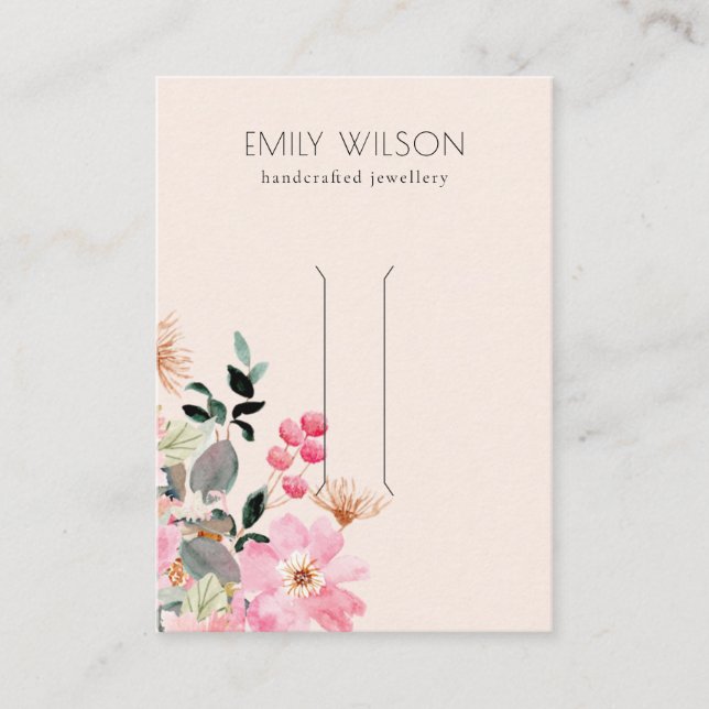 Carte De Visite Écran Pastel Blush Rose Floral Bunp (Devant)