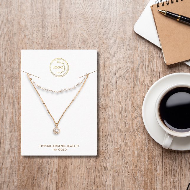 Carte De Visite Écran Porte-Collier Ajouter Votre Logo Blanc (Créateur téléchargé)