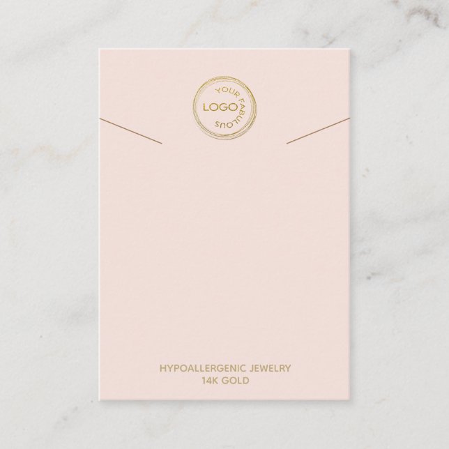 Carte De Visite Écran Porte-Collier Ajouter Votre Logo Blush (Devant)