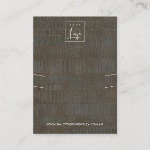 CARTE DE VISITE ÉCRAN RUSTIQUE BRONZE LINE NECKLACE EARRING