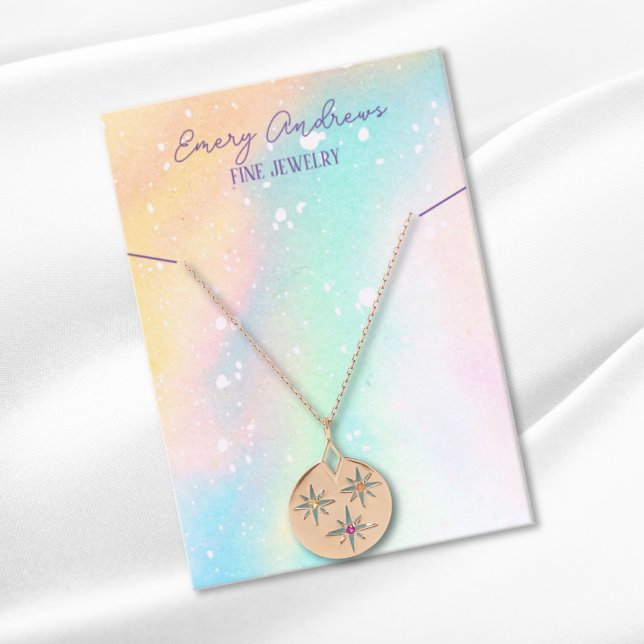 Carte De Visite Écran simple de porte-bijoux en aquarelle (Créateur téléchargé)