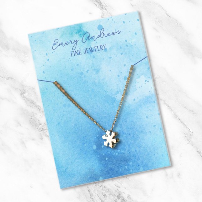 Carte De Visite Écran simple de porte-bijoux en aquarelle (Créateur téléchargé)