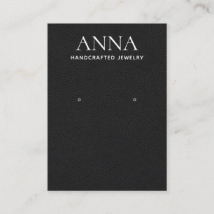 Carte De Visite Écran simple en cuir noir élégant