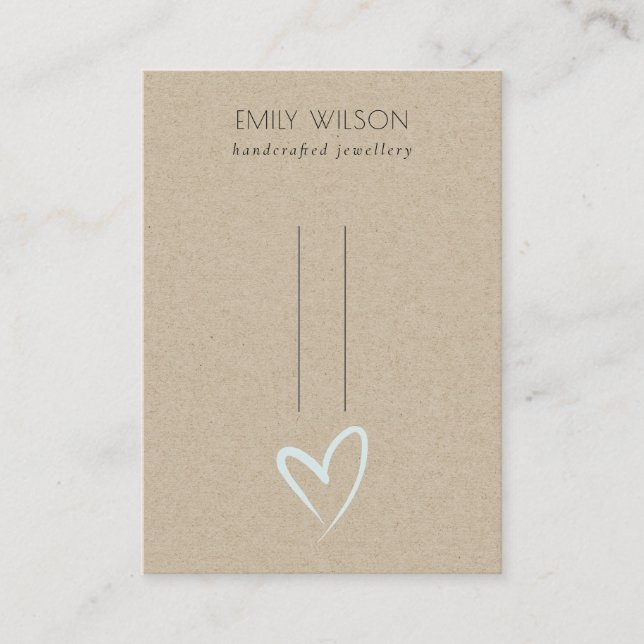 Carte De Visite Écran simple Kraft Blue Heart Hairclips (Devant)