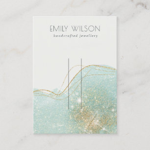 Carte De Visite Écran Turquoise Abstrait Parties scintillant verte