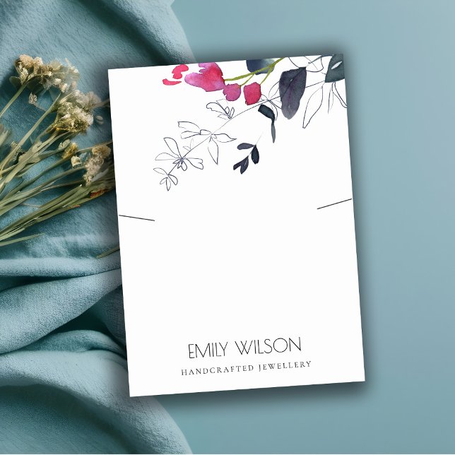 CARTE DE VISITE ÉCRAN VERT BLEU ROSE EUCALYPTUS FAUNA ÉCRAN (Créateur téléchargé)