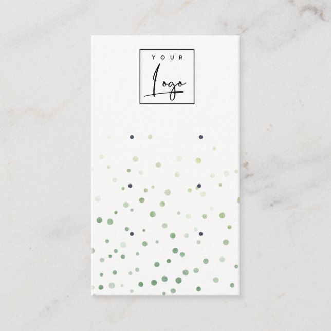 Carte De Visite Ecran vert Confetti Logo 3 Écran d'oreille (Devant)