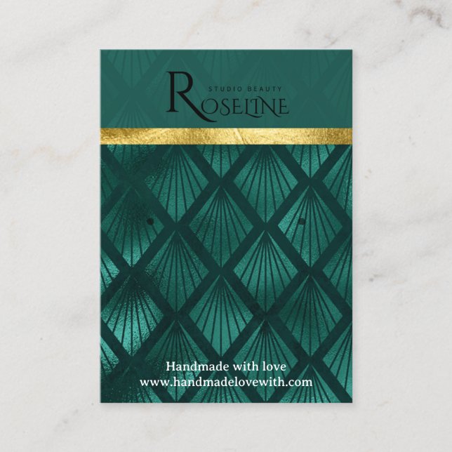 Carte De Visite Ecran vert or parties scintillant d'oreille (Devant)