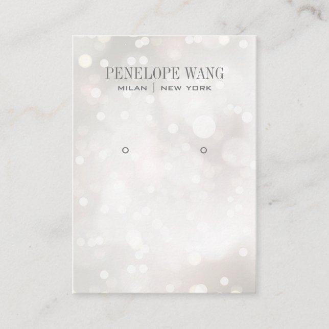 Carte De Visite Écran Whimsy Silver White Boke Jewelry (Devant)